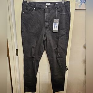 Sofia vergara rosa super high rise curvy skinny ankle stretch jeans black 16 NEW